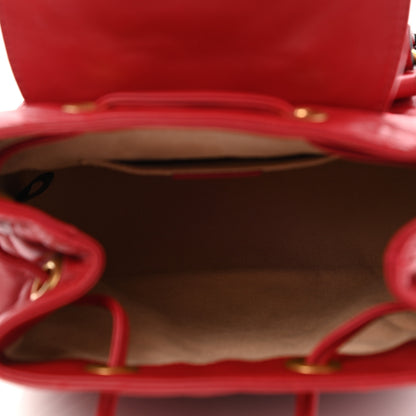 Gucci Calfskin Matelasse GG Marmont Flap Backpack Hibiscus Red 4 of 9