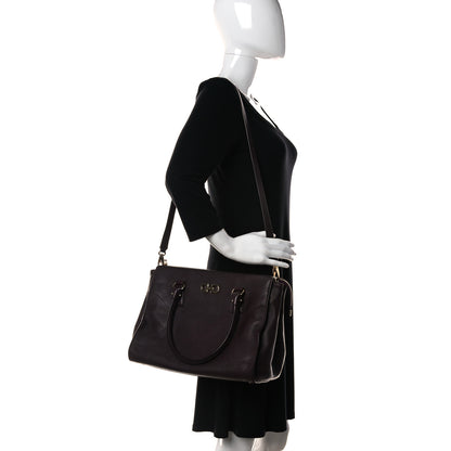 Salvatore Ferragamo Printed Calfskin Beky Tote Burgundy 3 of 25