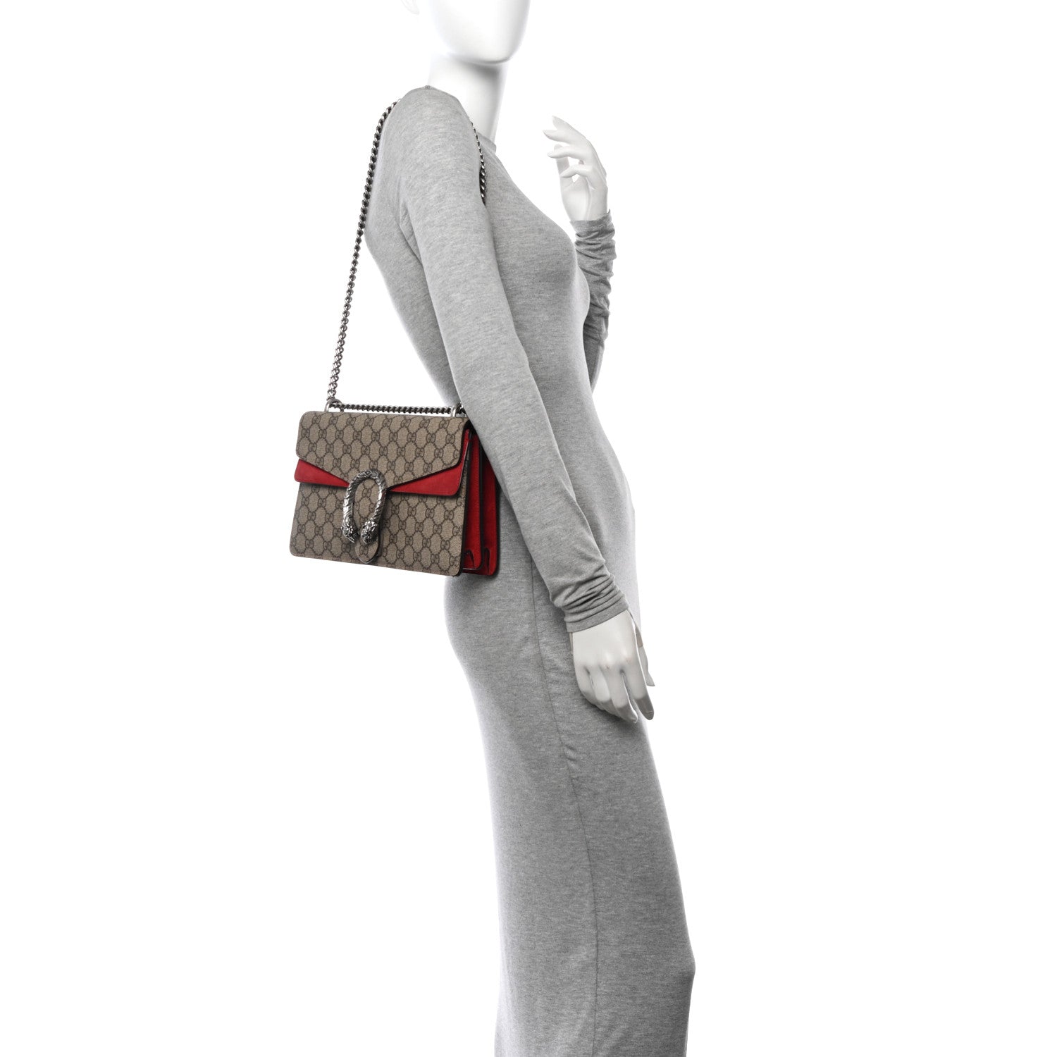 Gucci GG Supreme Monogram Small Dionysus Shoulder Bag Red 2 of 13