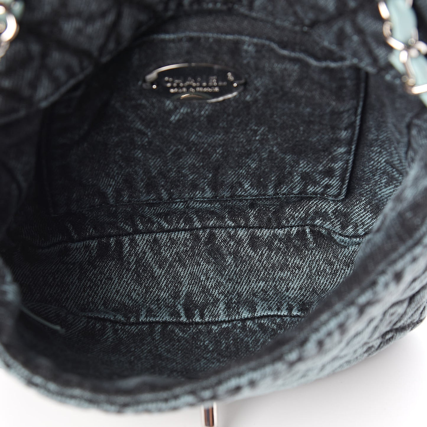 Denim Quilted Small Denimpression Flap Blue Black