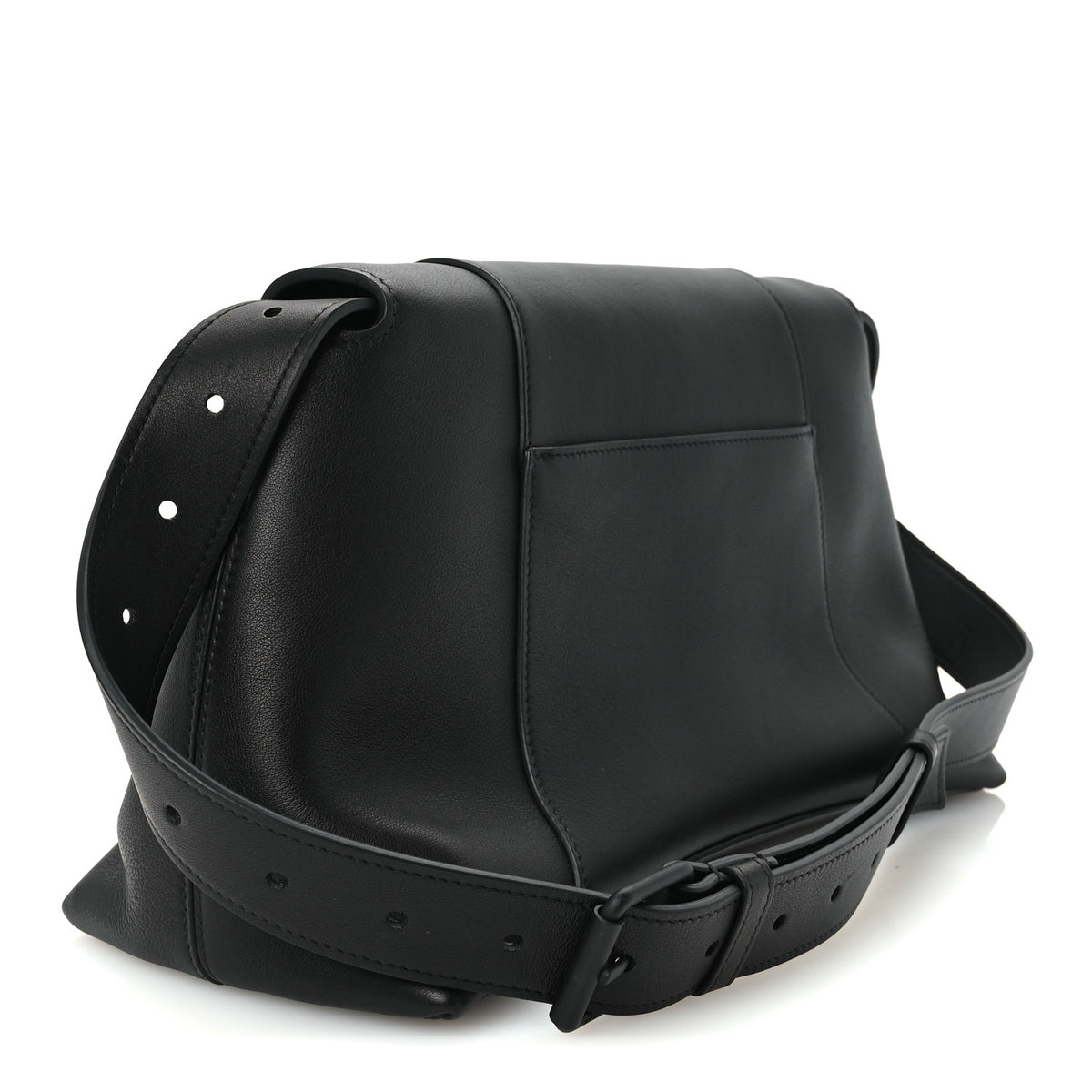 Balenciaga Grained Calfskin Monochrome M Downtown Shoulder Bag Black 3 of 10