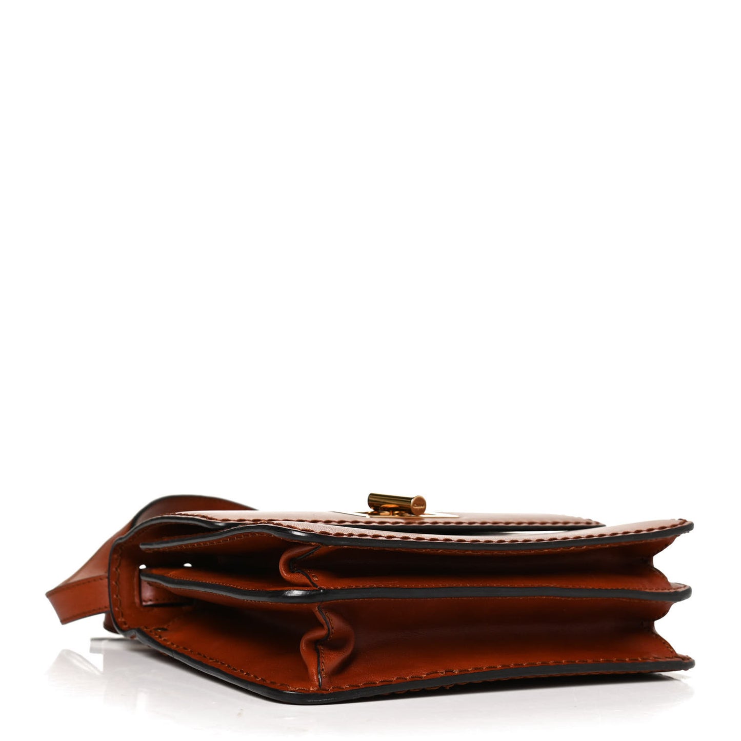 Calfskin Louise Shoulder Bag Brown