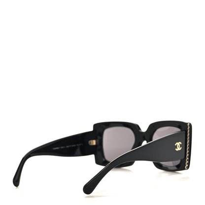 Chanel Acetate Rectangle Sunglasses 5480-H Black 4 of 8