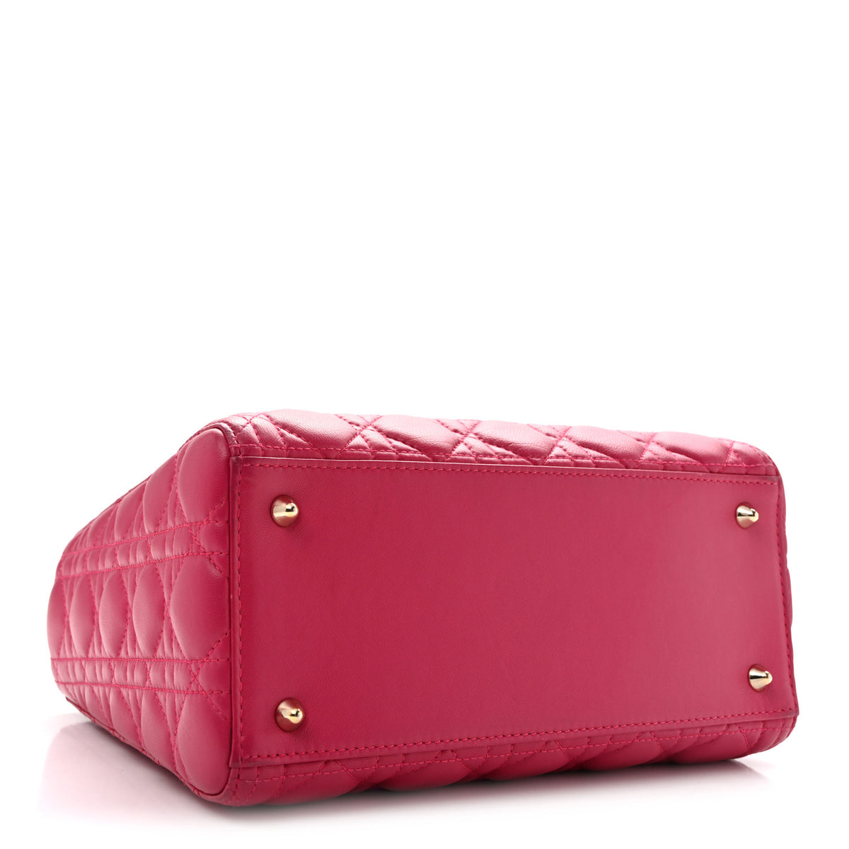 Lambskin Cannage Medium Lady Dior Fuchsia