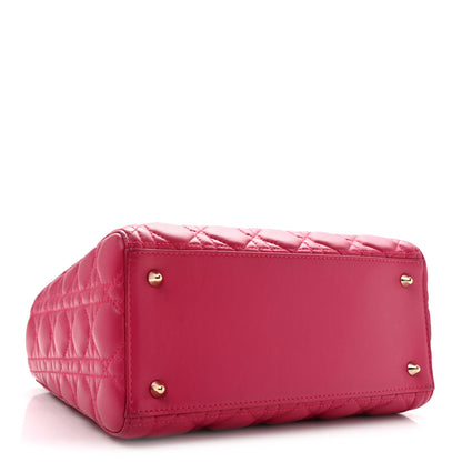 Christian Dior Lambskin Cannage Medium Lady Dior Fuchsia 4 of 13