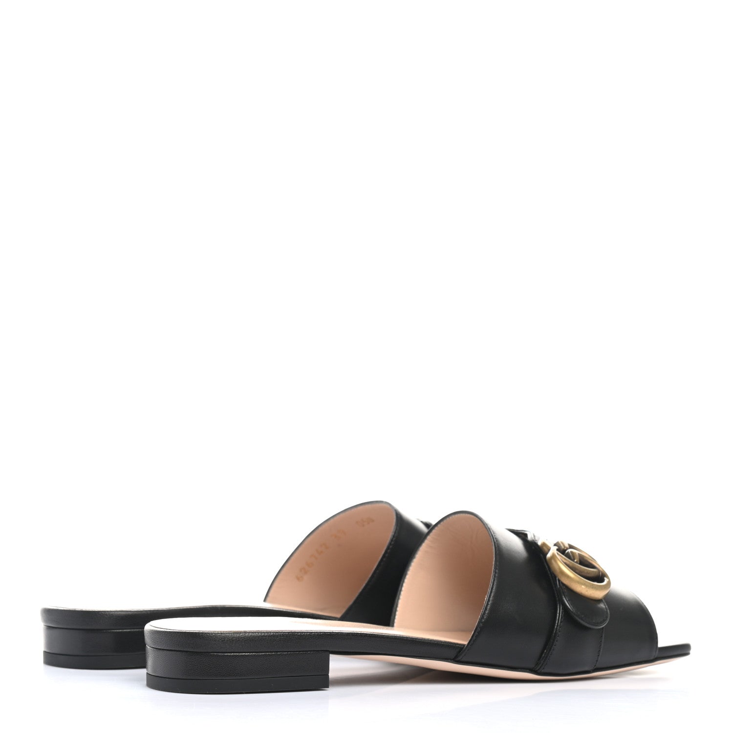 Gucci Malaga Kid GG Marmont Flat Slide Sandals 39 Black 4 of 9