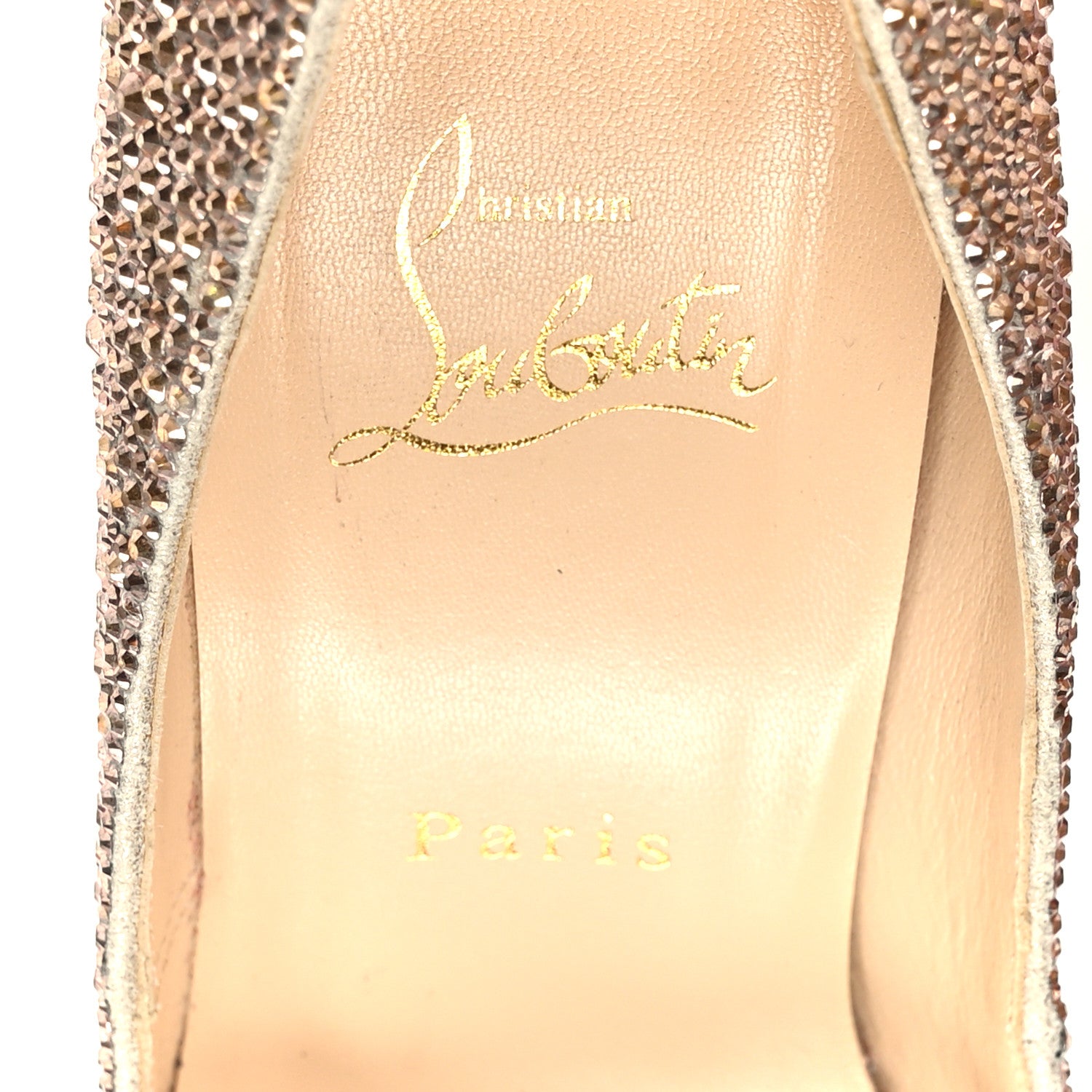 Christian Louboutin Specchio Strass Crystal Lady Peep 150 Pumps 39.5 Rose Gold 7 of 8