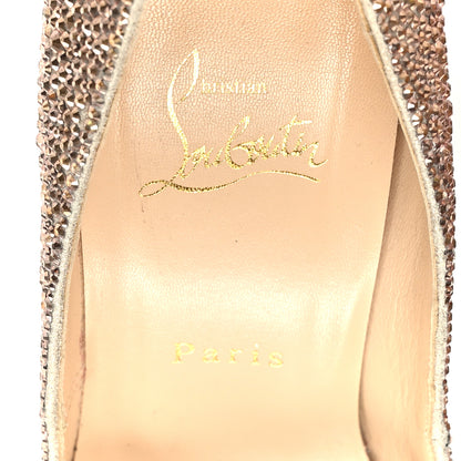 Christian Louboutin Specchio Strass Crystal Lady Peep 150 Pumps 39.5 Rose Gold 7 of 8