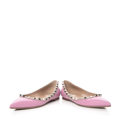 Valentino Garavani Calfskin Nappa Rockstud Ballerina Flats 38.5 Giacinto Poudre 6 of 15