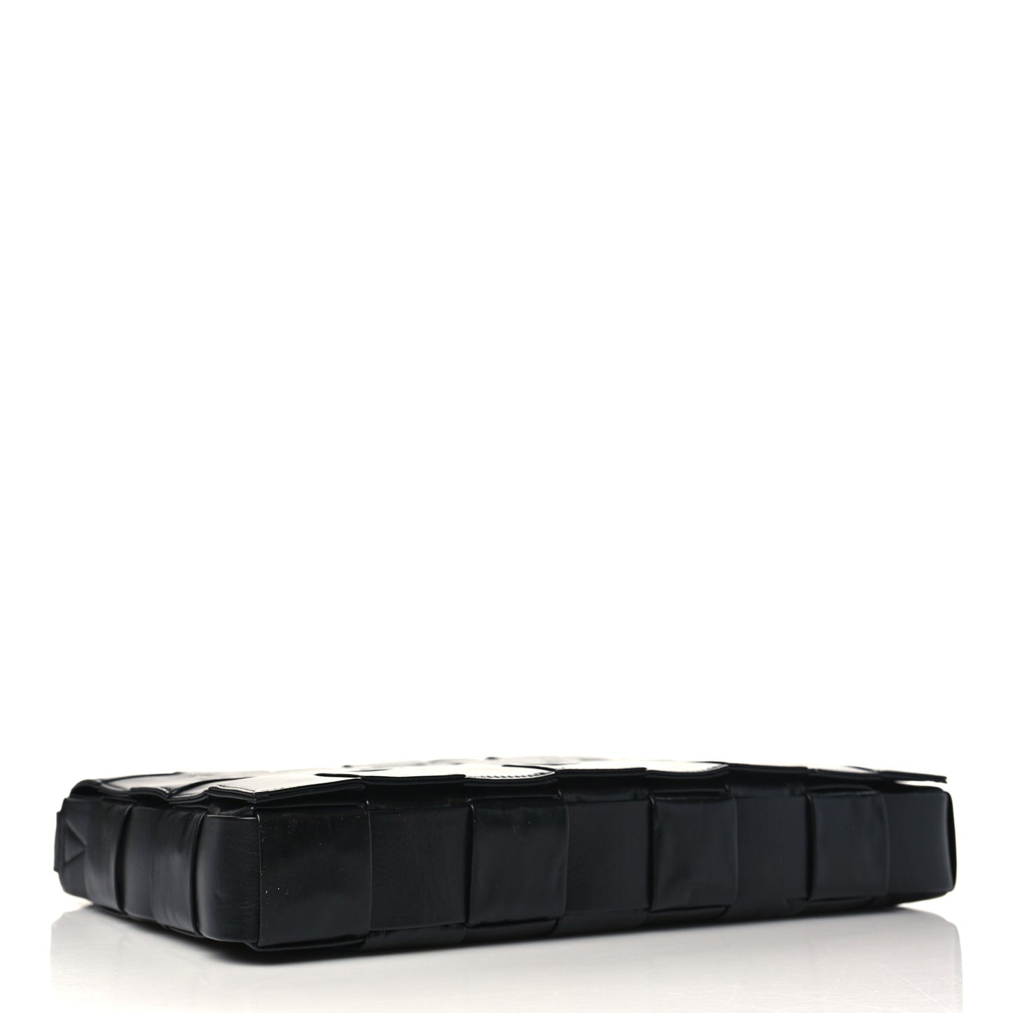 Paper Calfskin Maxi Intreccio Large Cassette Crossbody Bag Black