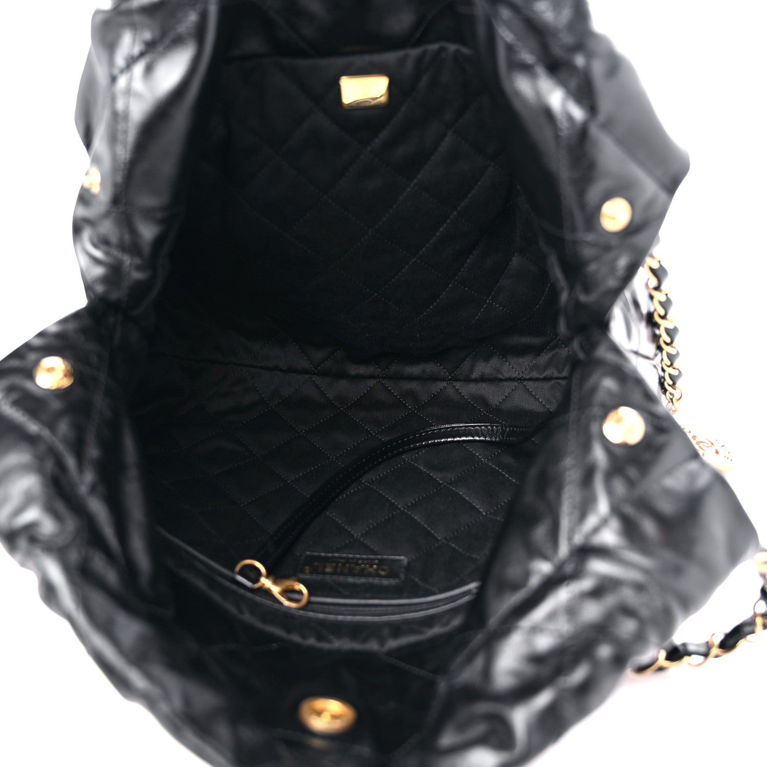 Chanel Shiny Calfskin Quilted Small Chanel 22 Black 5 of 9