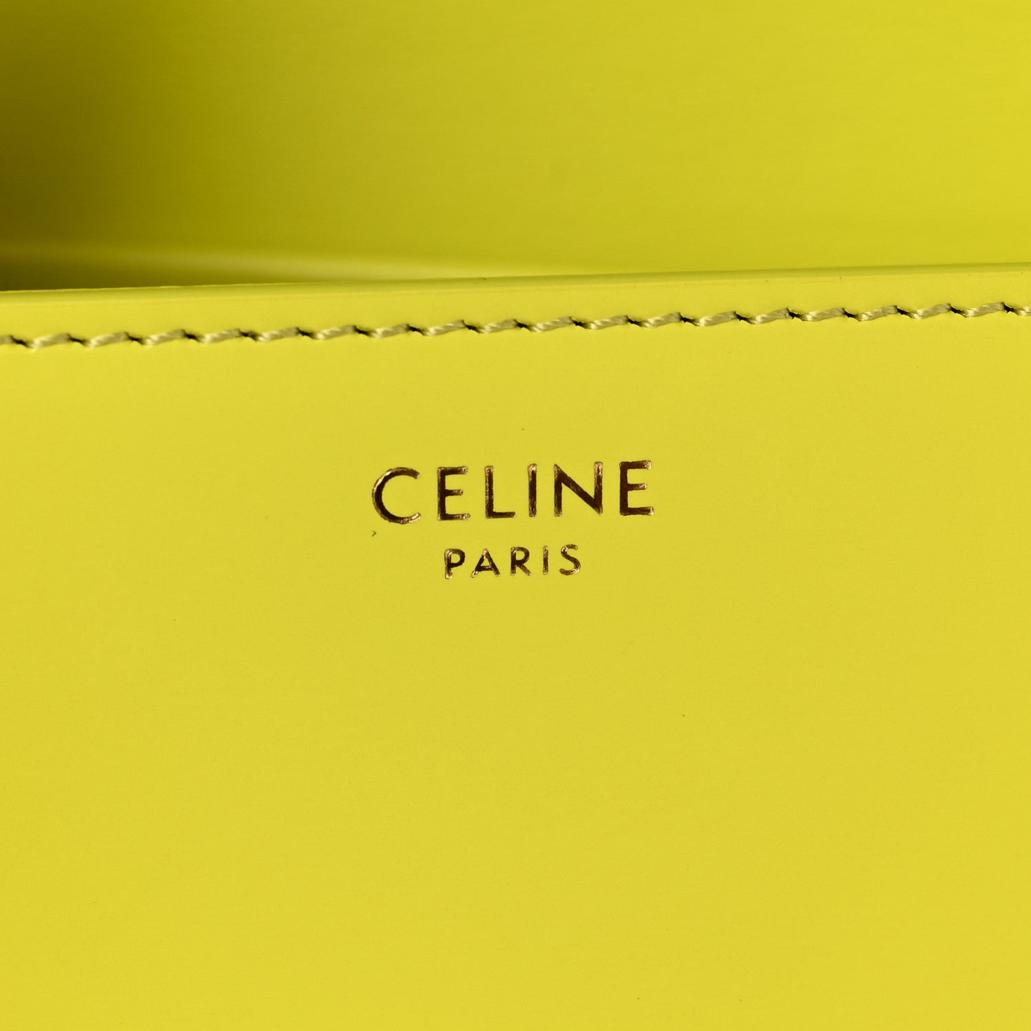 Celine Shiny Calfskin Cuir Triomphe Chain Shoulder Bag Anis 5 of 8