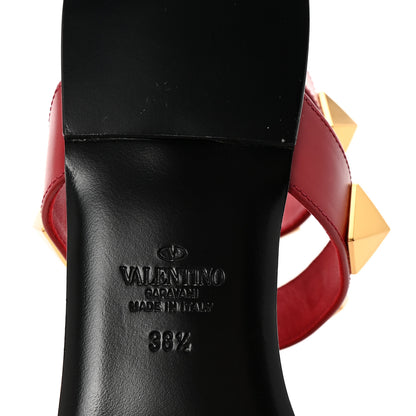 Valentino Garavani Calfskin Roman Stud Ankle Strap Flat Sandals 38.5 Rosso Valentino 6 of 9