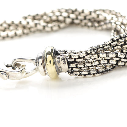 David Yurman Sterling Silver 14K Yellow Gold Six-Row Box Chain Bracelet 5 of 5