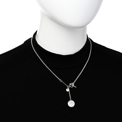 Hermes Sterling Silver 18K Rose Gold PM Ex-Libris Pendant Necklace 2 of 6