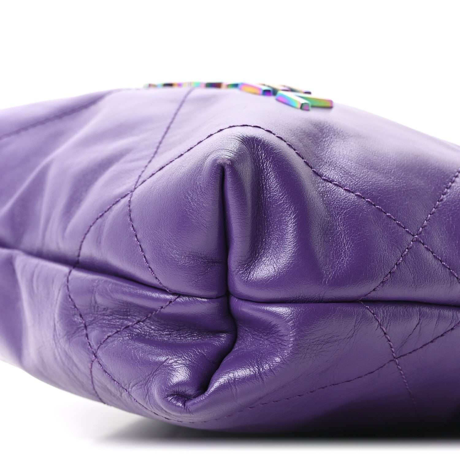 Chanel Shiny Calfskin Quilted Rainbow Mini Chanel 22 Purple 10 of 10