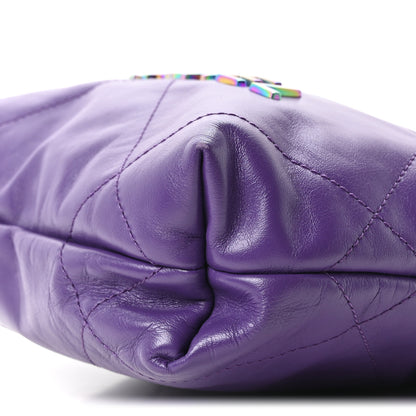 Chanel Shiny Calfskin Quilted Rainbow Mini Chanel 22 Purple 10 of 10