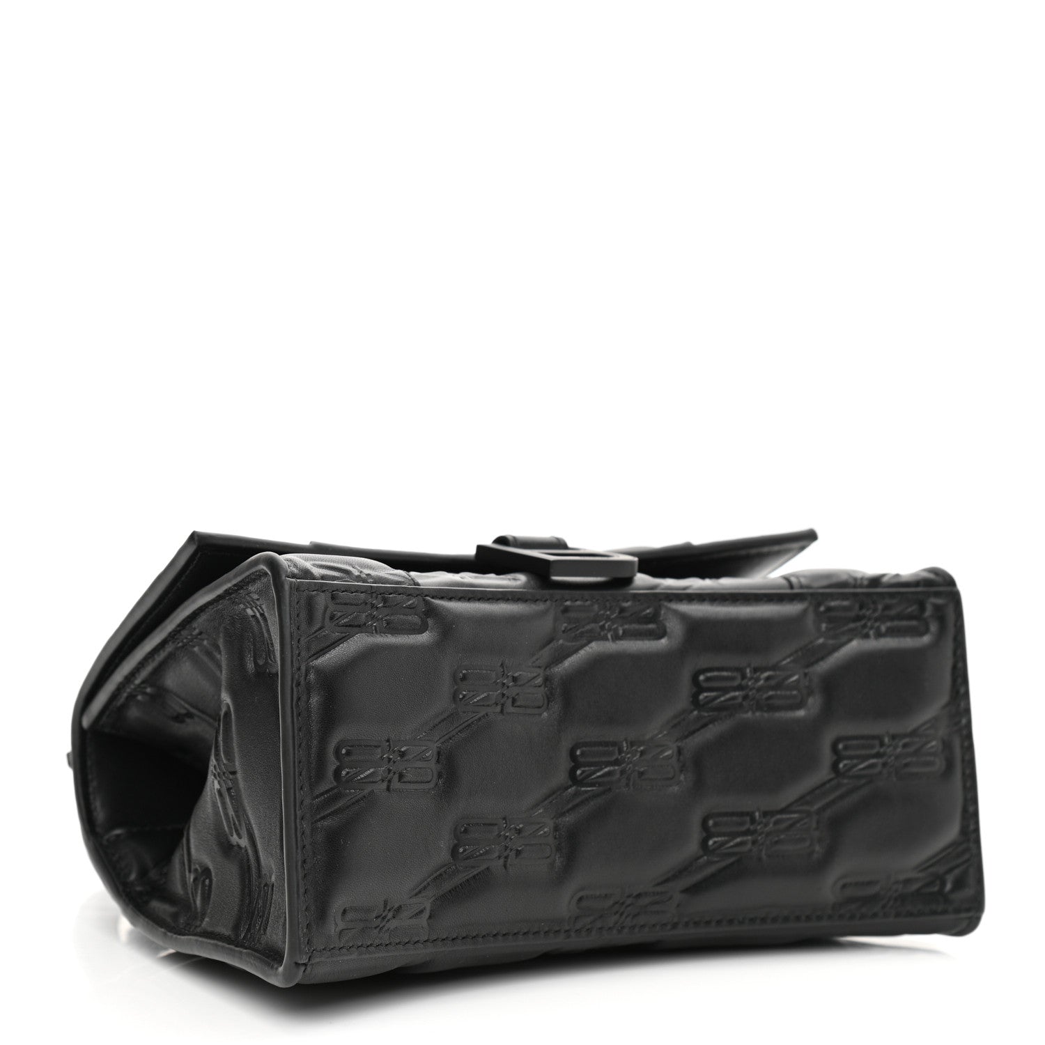 Balenciaga Nappa BB Monogram Embossed Small Hourglass Top Handle Bag Black 4 of 9