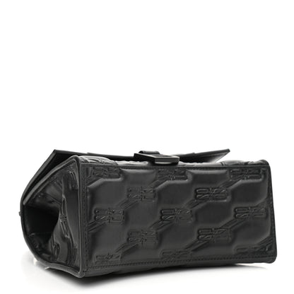 Balenciaga Nappa BB Monogram Embossed Small Hourglass Top Handle Bag Black 4 of 9