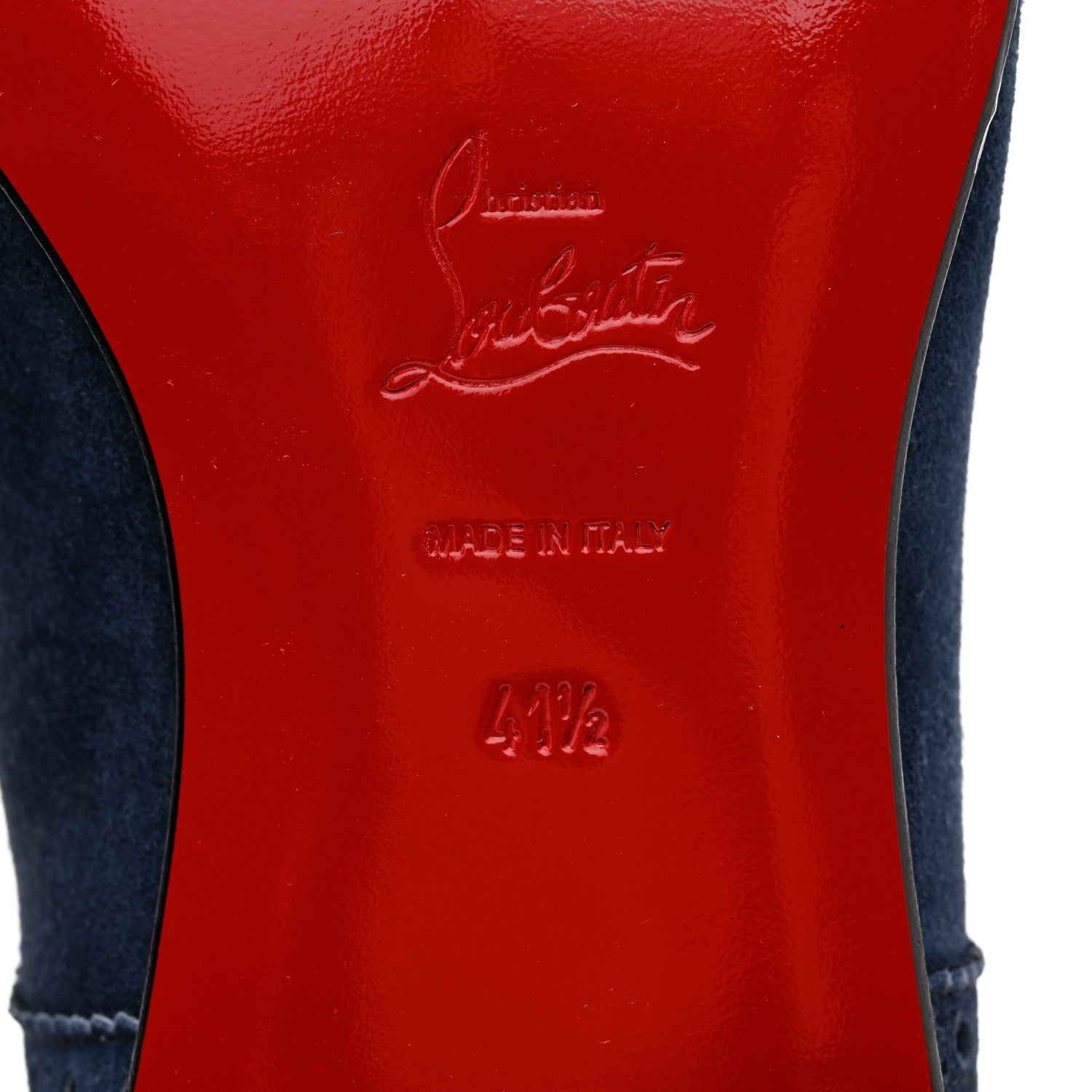 Christian Louboutin Veau Velours Mens So Charles Flat Oxfords 41.5 Navy 7 of 10