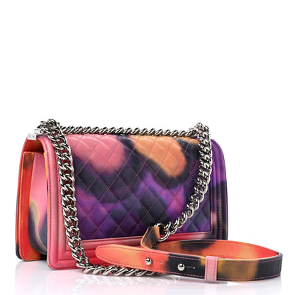 Chanel Printed Lambskin Quilted Medium Flower Power Boy Flap 3 of 12