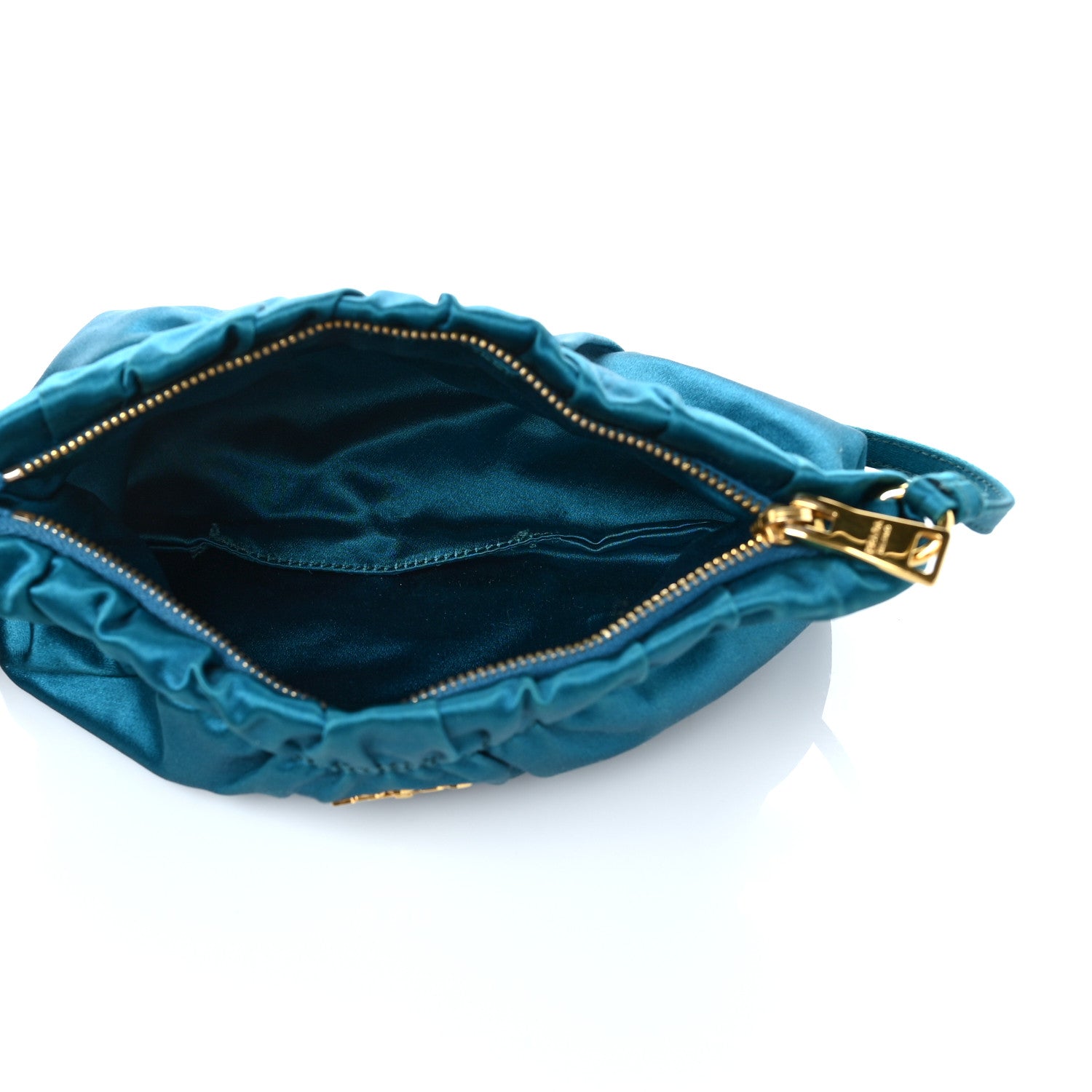 Prada Satin Raso Shoulder Bag Blue 4 of 8