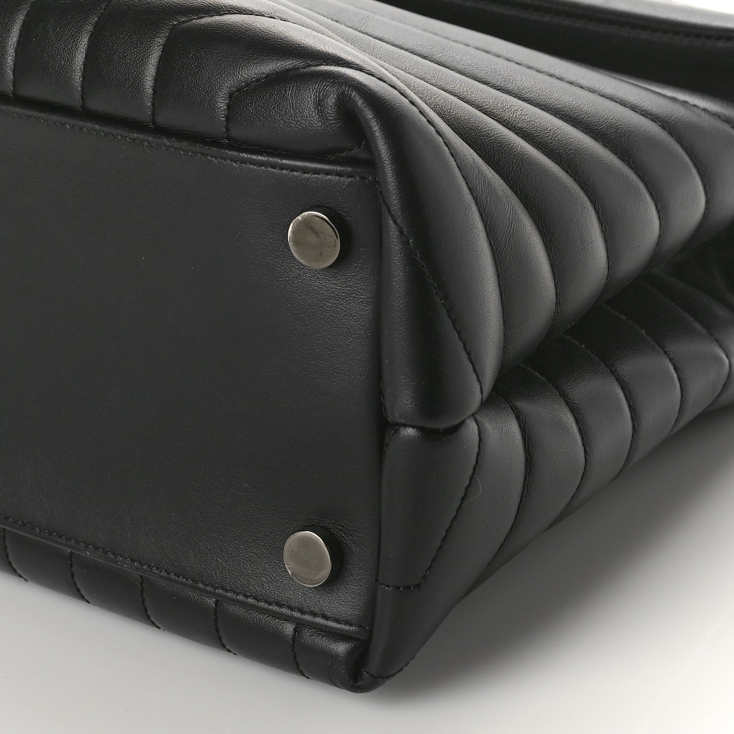 Calfskin Y Quilted Monogram Large Loulou Chain Satchel Black