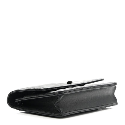 Chanel Sheepskin Chevron Reissue Wallet On Chain WOC So Black 4 of 10