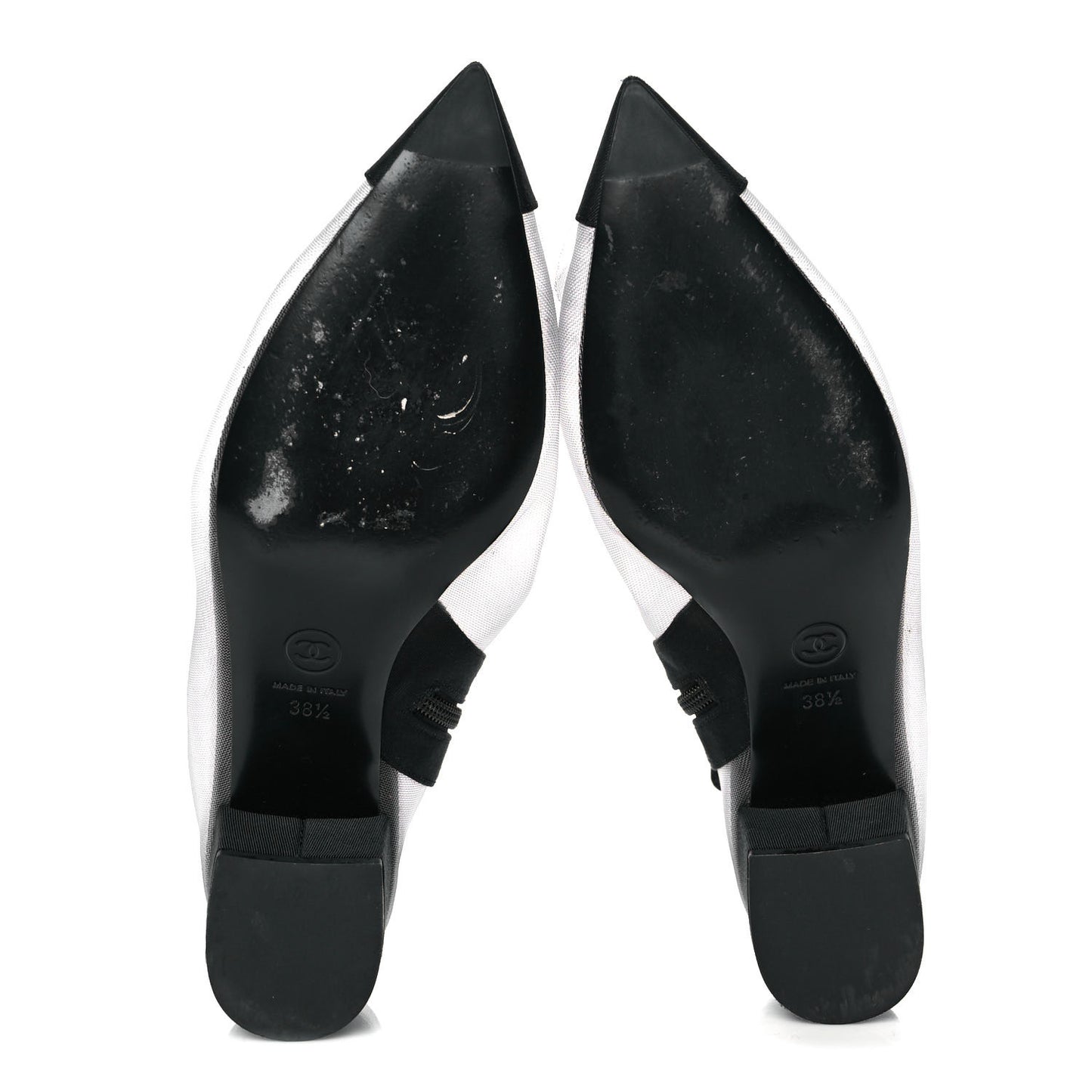 Mesh Grosgrain Camellia Short Boots 38.5 Grey Black