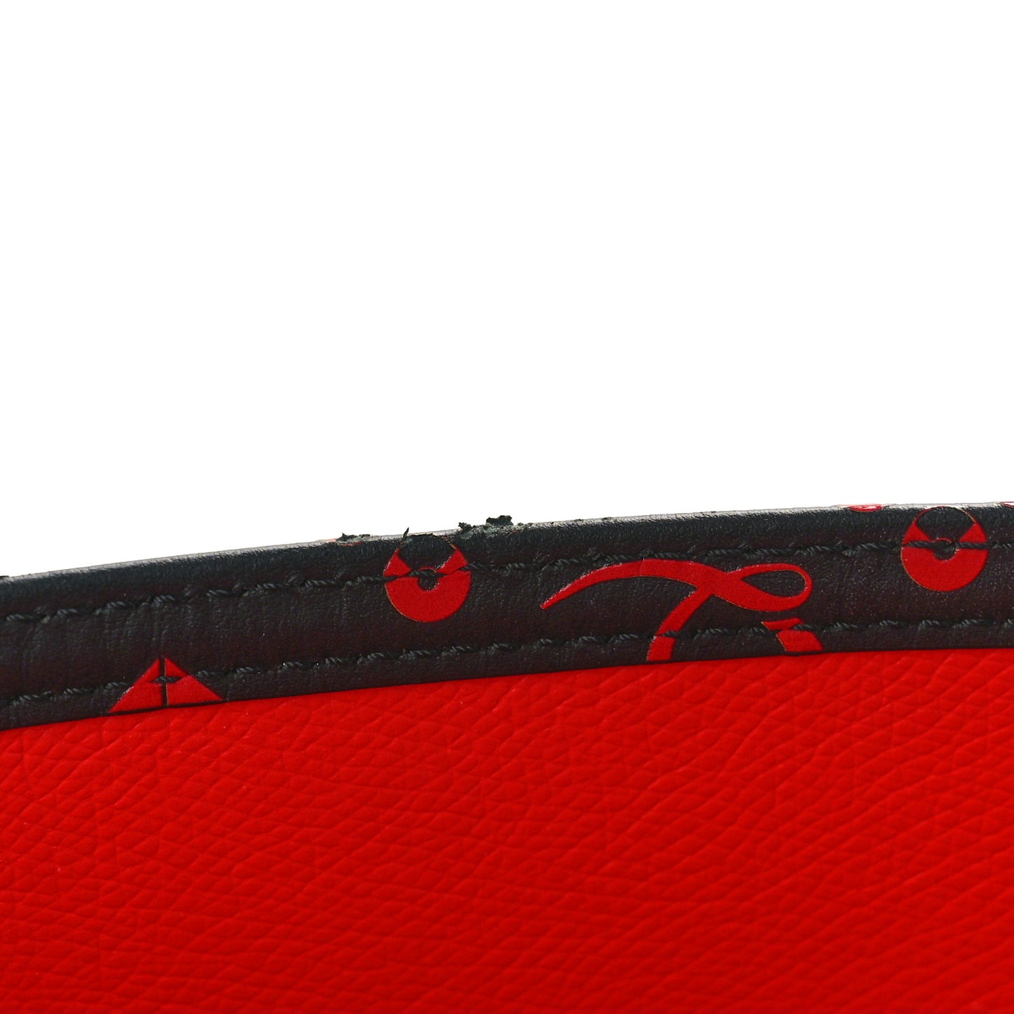 Perforated Calfskin Degrade Loubinthesky East West Cabata Tote Black Red