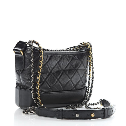 Chanel Aged Calfskin Quilted Small Gabrielle Hobo Black 4 of 11