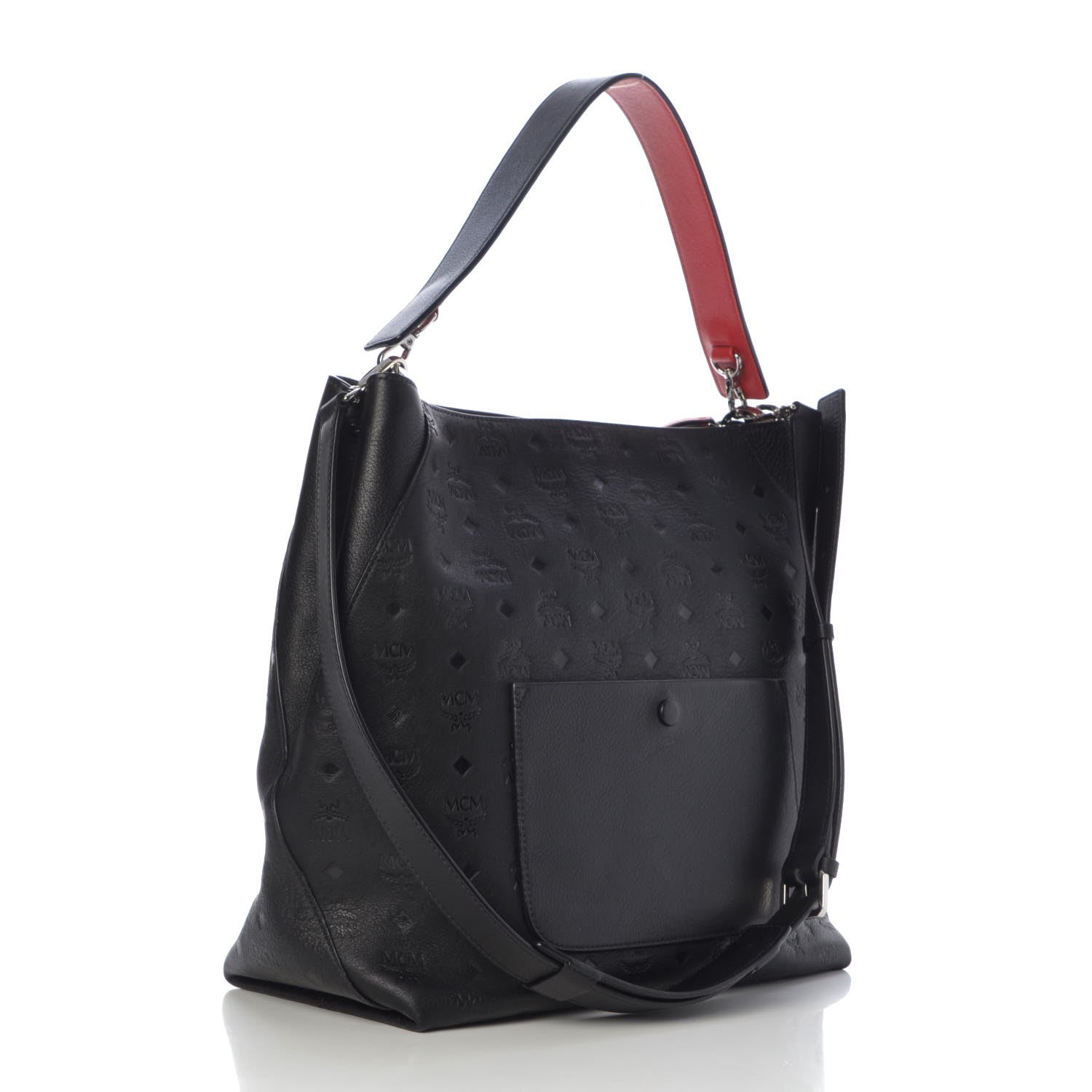 MCM Grained Calfskin Large Klara Hobo Black 4 of 9