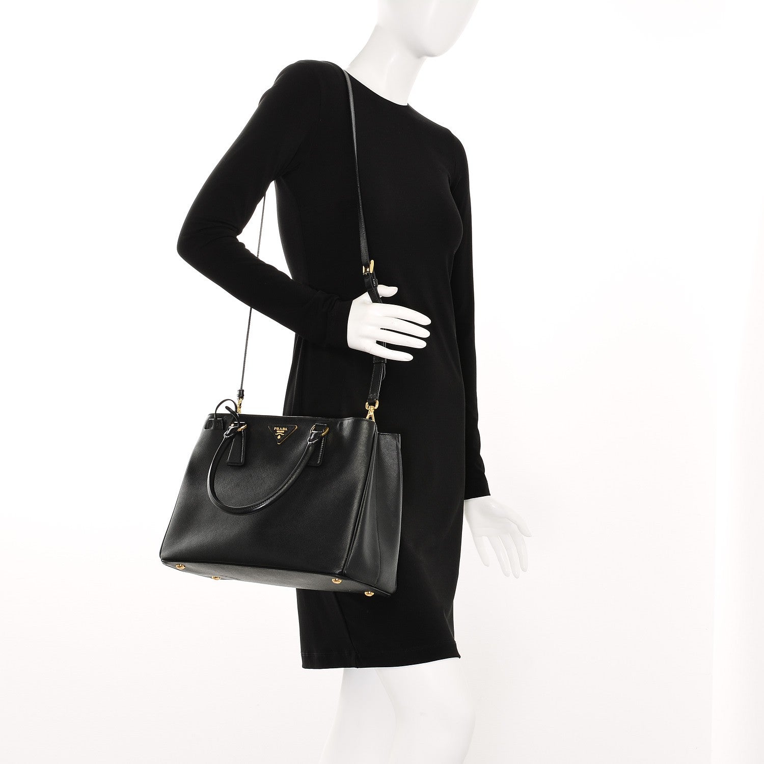 Prada Saffiano Lux Medium Tote Nero Black 2 of 10