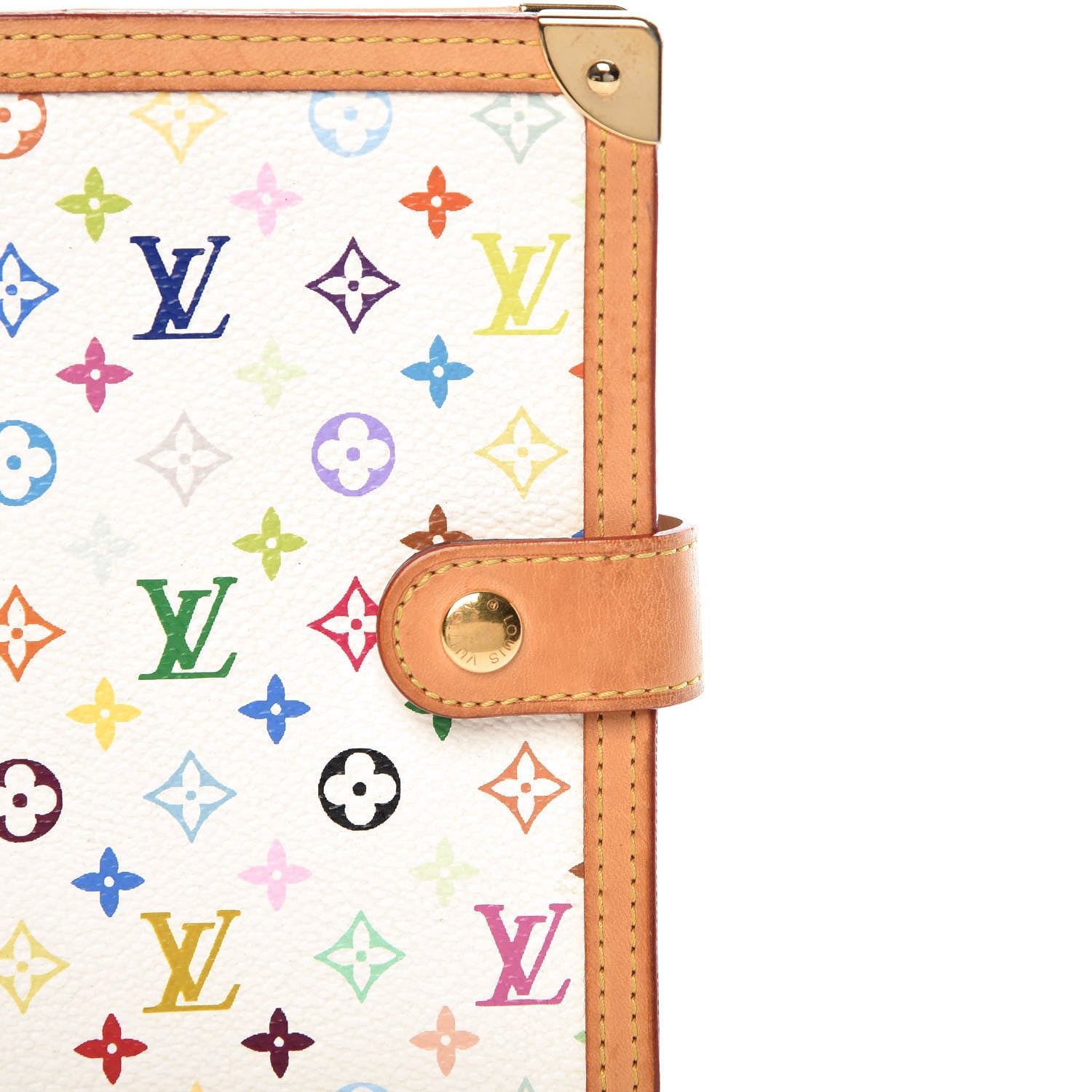 Louis Vuitton Monogram Multicolor Small Ring Agenda Cover White 7 of 8
