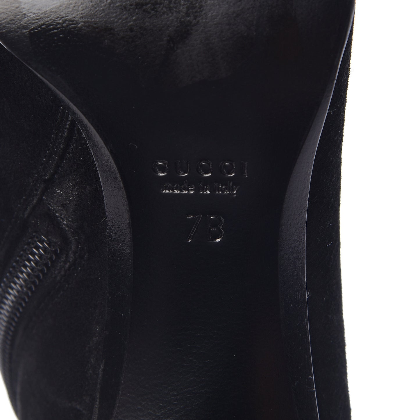 Suede Interlocking G Knee High Boots 7 Black