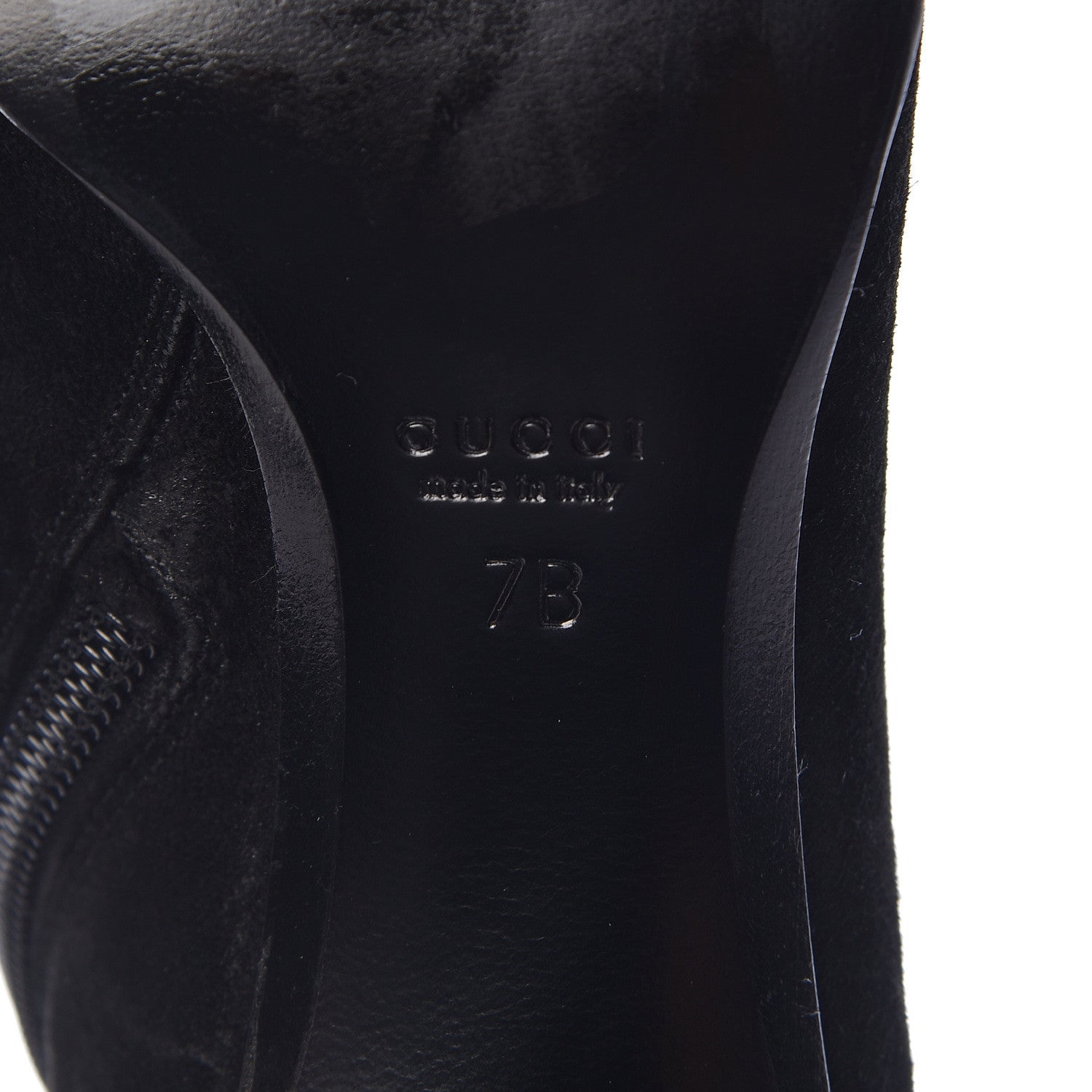 Gucci Suede Interlocking G Knee High Boots 7 Black 8 of 12