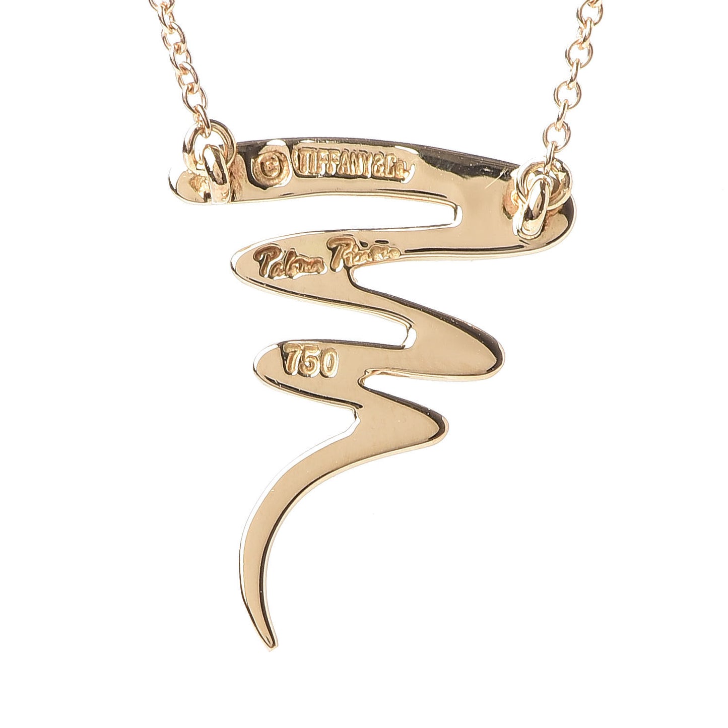 18K Yellow Gold Paloma Picasso Scribble Pendant Necklace
