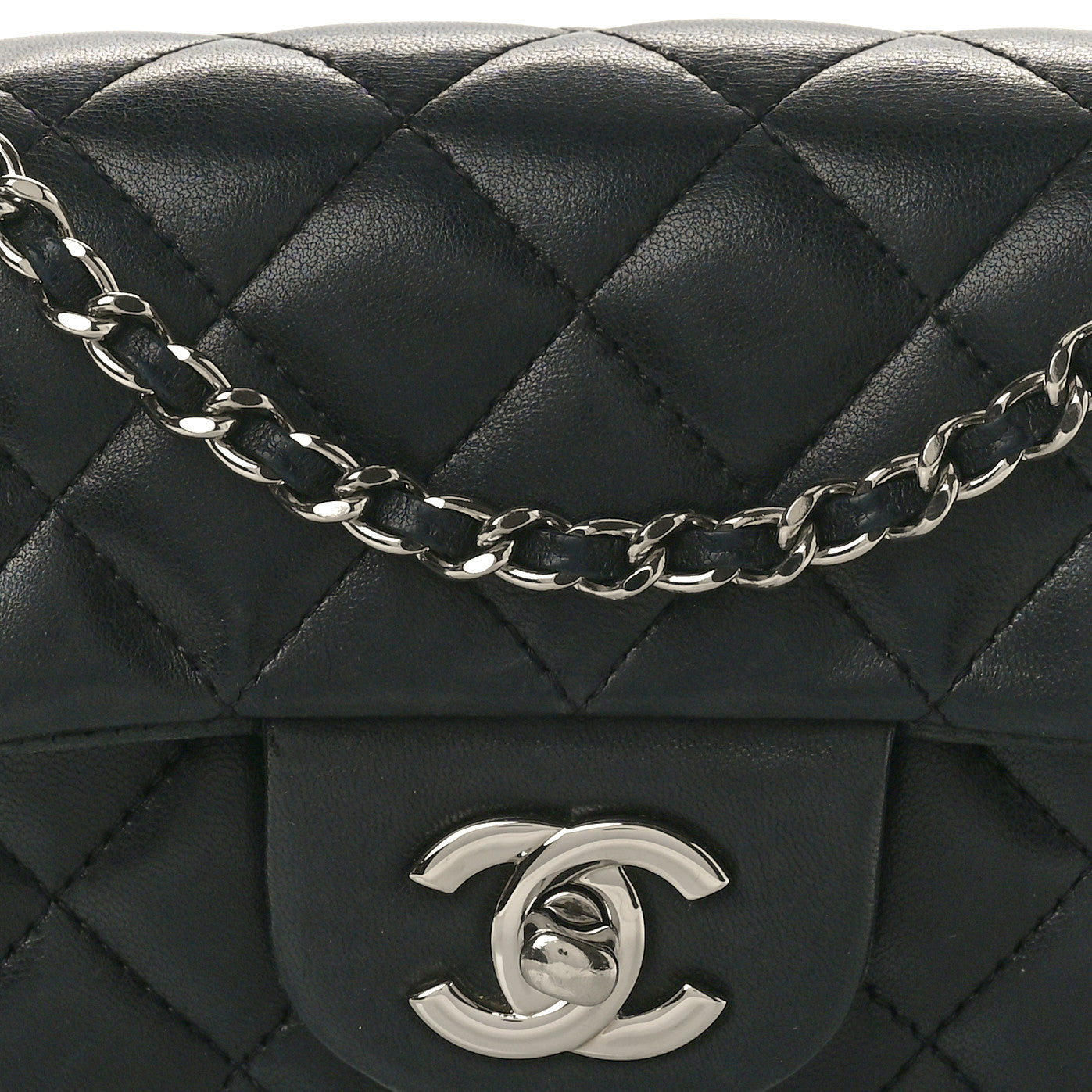 Chanel Lambskin Quilted Extra Mini Rectangular Flap Black 8 of 12