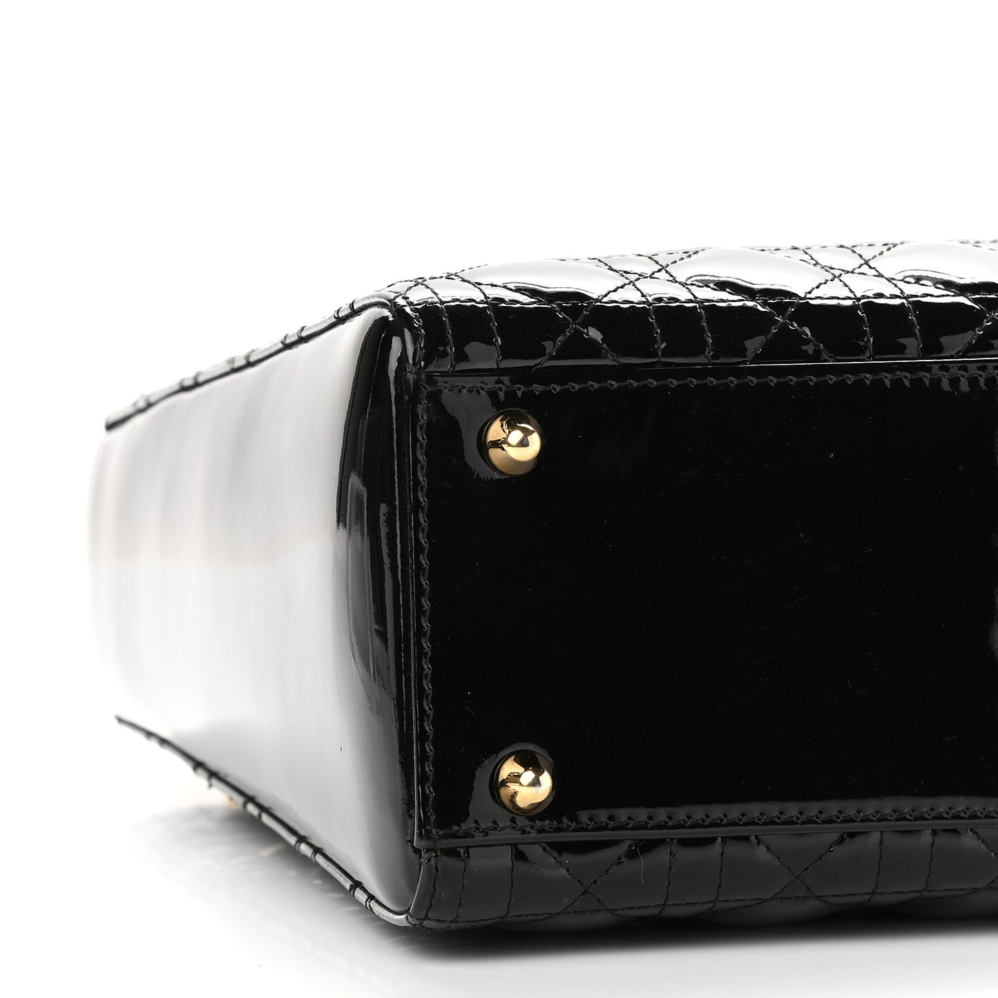 Patent Cannage Large Lady Dior Black
