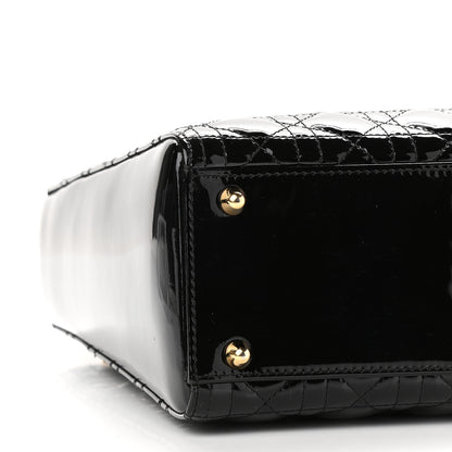 Christian Dior Patent Cannage Large Lady Dior Black 8 of 9