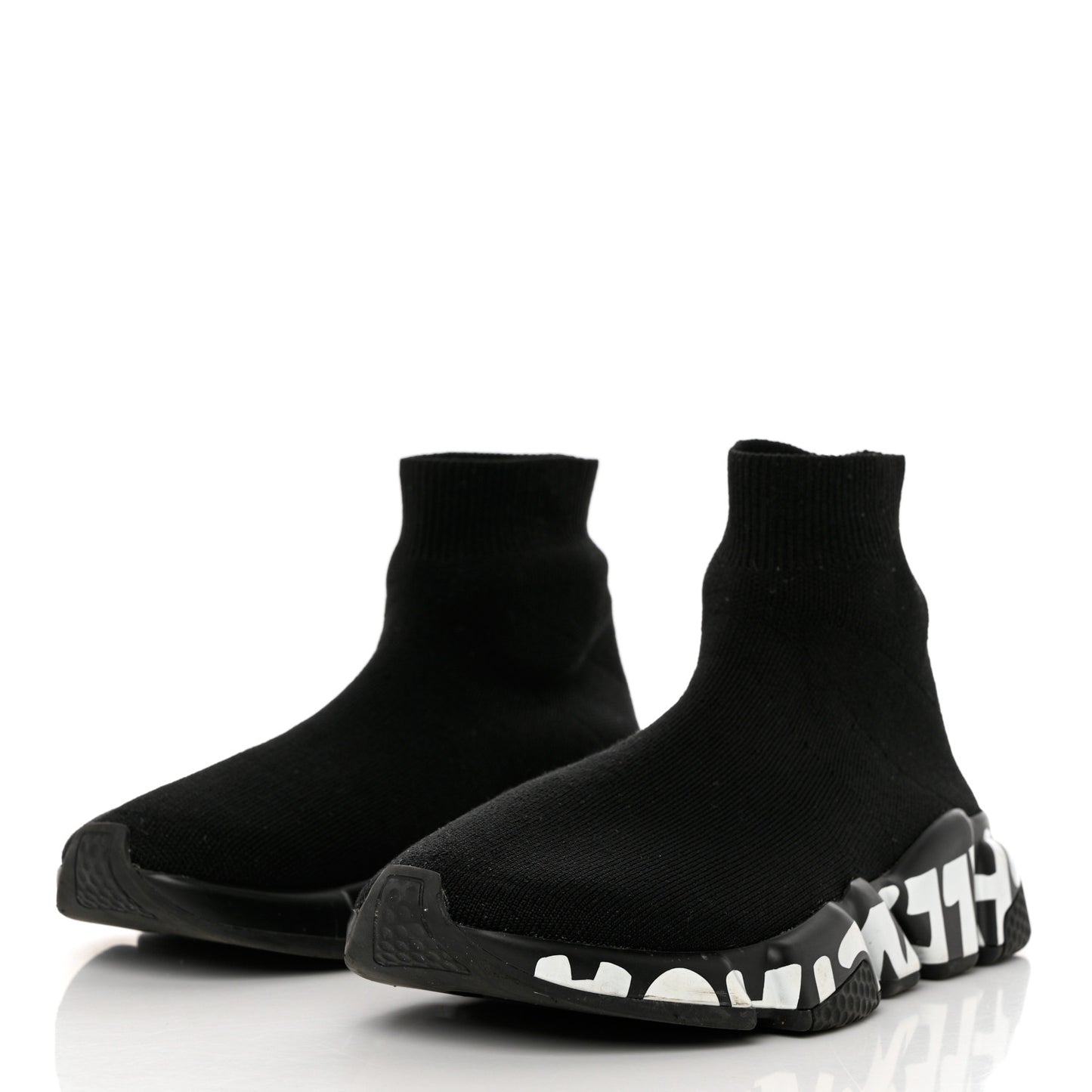 Neoprene Knit Womens Speed Graffiti Sneakers 37 Black White