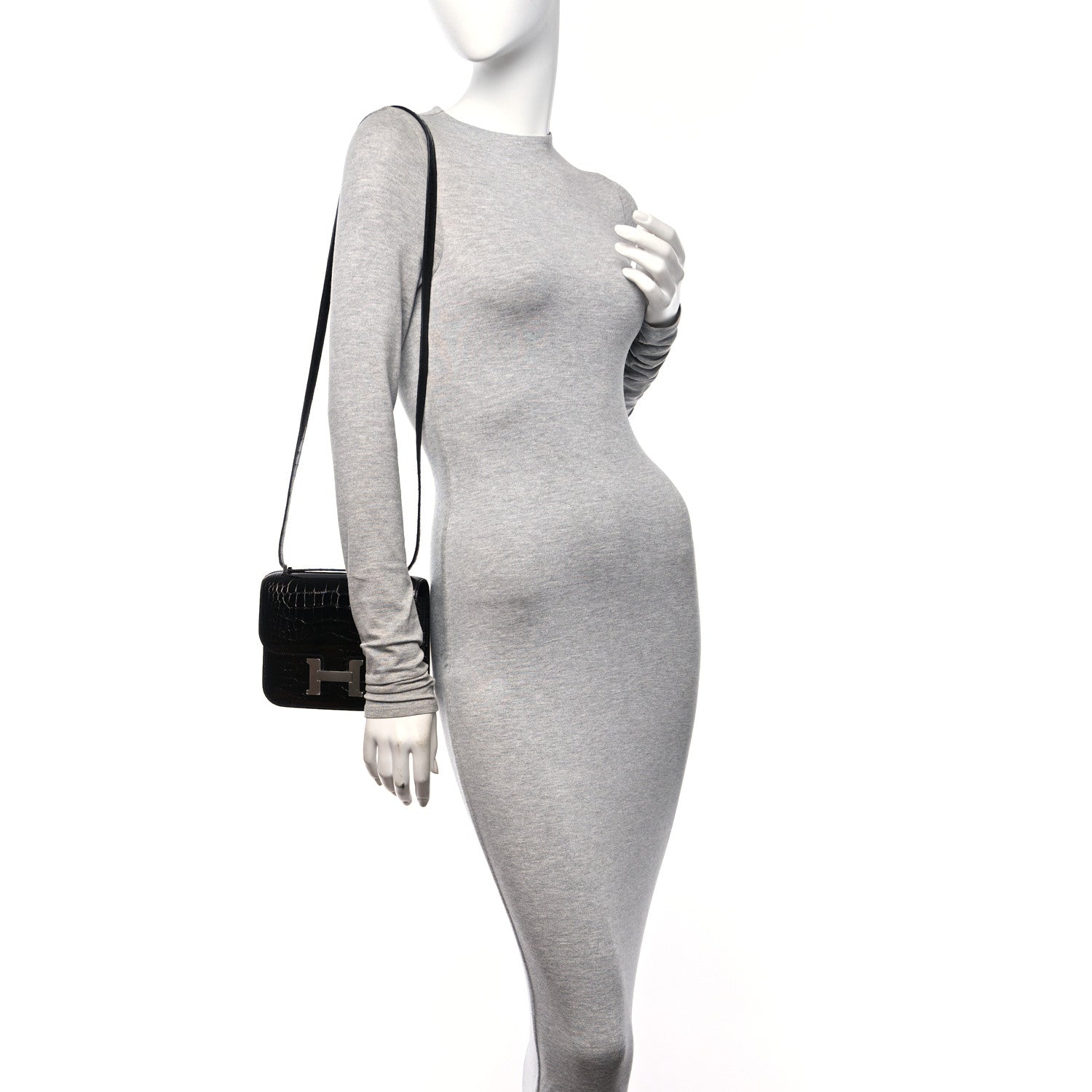 Hermes Shiny Alligator Constance 18 Black 2 of 11