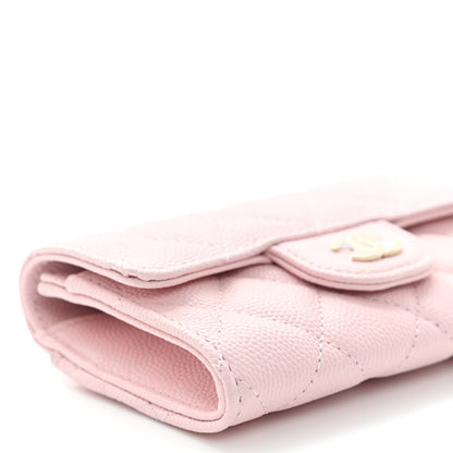 Chanel Caviar Quilted Flap Card Holder Wallet Light Pink 8 of 9