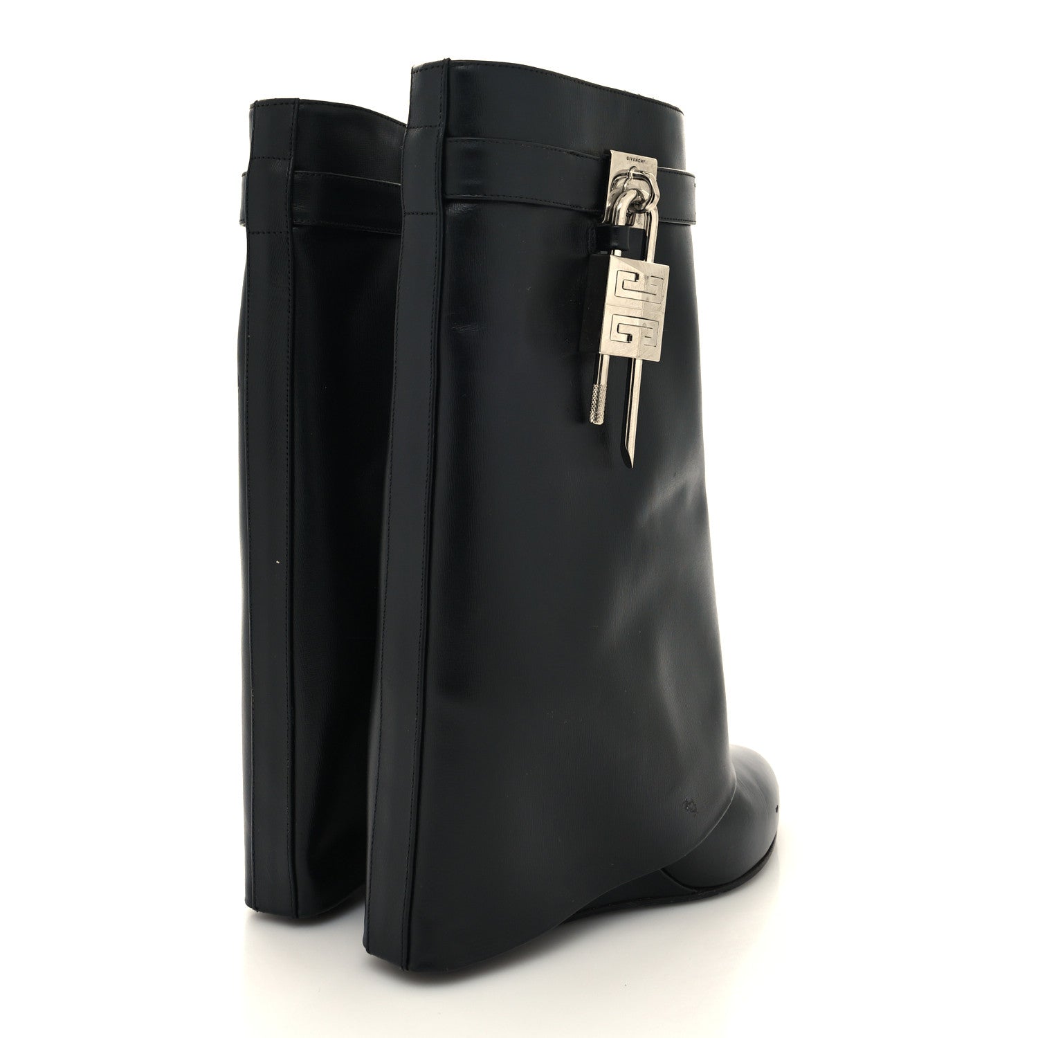 Givenchy Calfskin Shark Lock Ankle Boots 38.5 Black 4 of 8