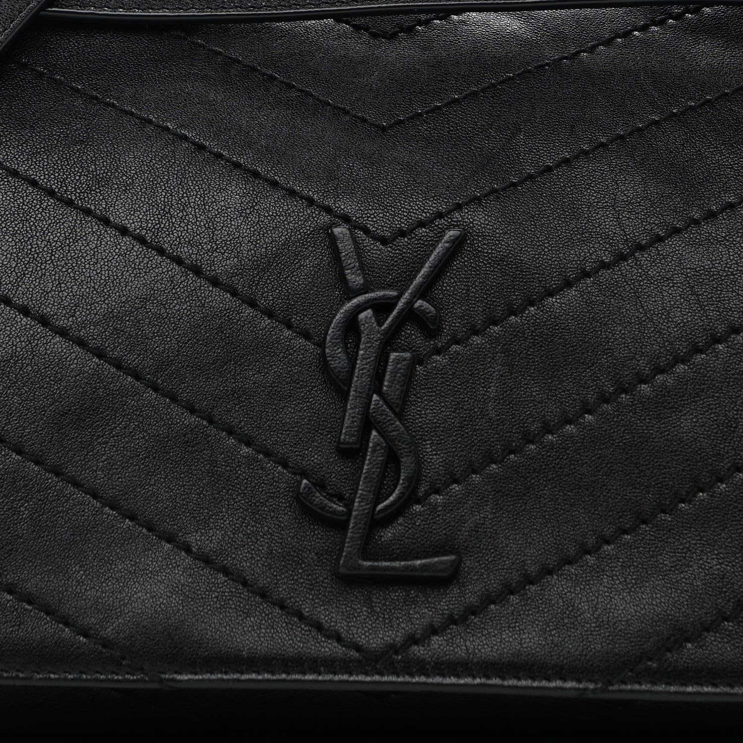 Saint Laurent Vintage Lambskin Chevron Monogram Medium Nolita Black 8 of 12