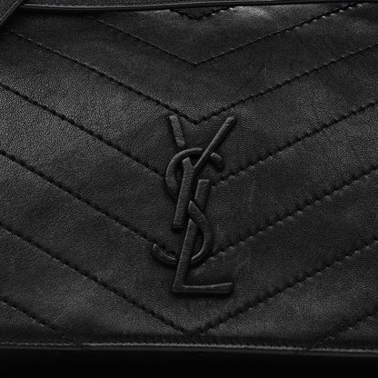 Saint Laurent Vintage Lambskin Chevron Monogram Medium Nolita Black 8 of 12