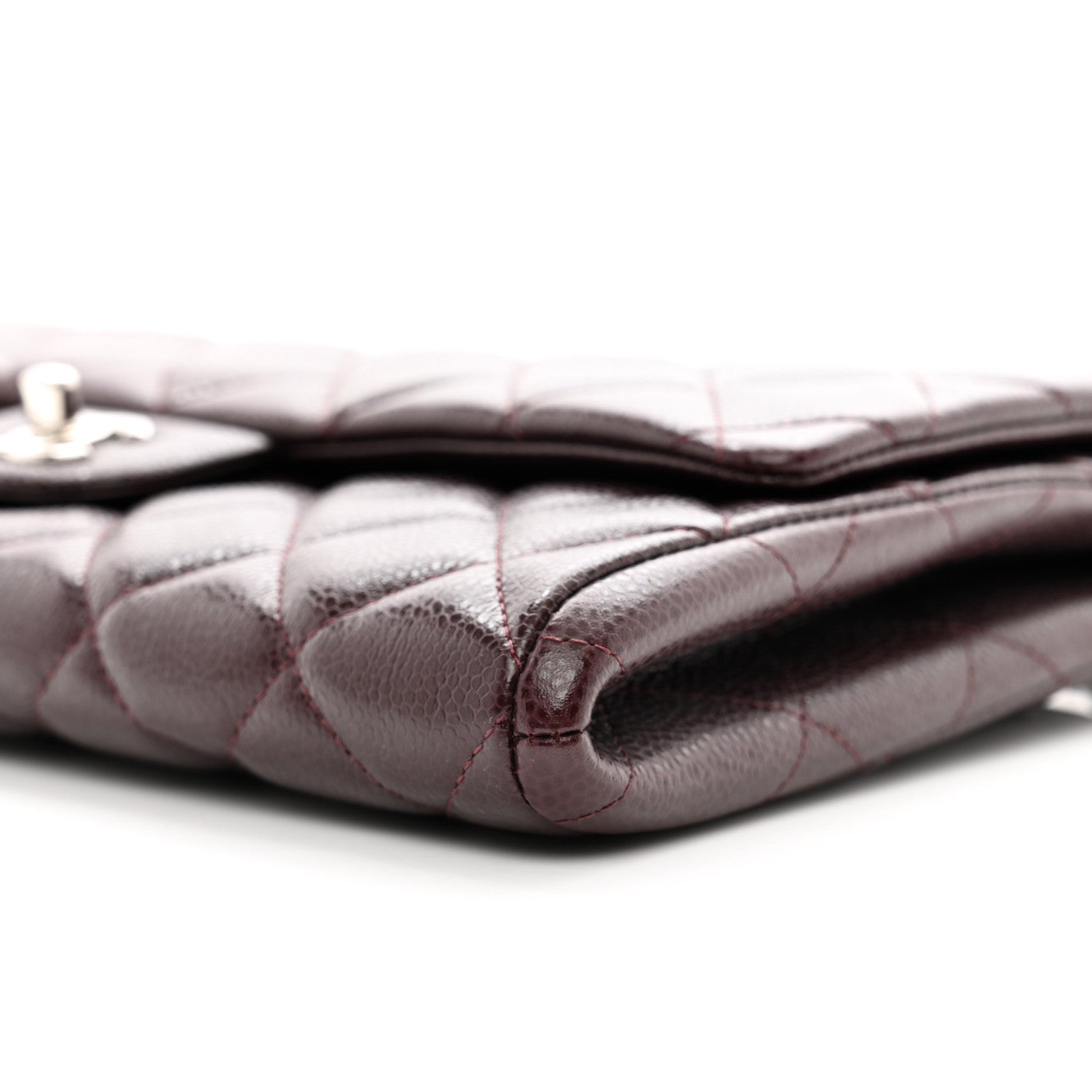 Chanel Caviar Quilted Clutch With Chain Flap Burgundy 10 of 10