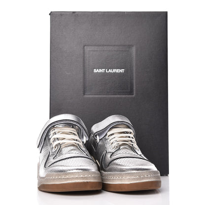 Saint Laurent Calfskin Perforated Womens SL24 Sneakers 39 Argento 9 of 9