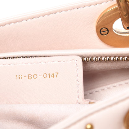 Christian Dior Calfskin Cannage Studded Medium Supple Lady Dior Light Pink 7 of 10