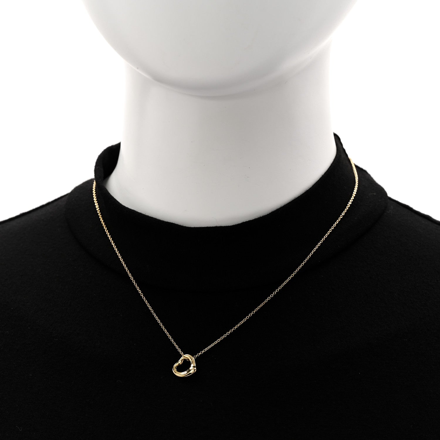 Tiffany 18K Yellow Gold 11mm Elsa Peretti Open Heart Pendant